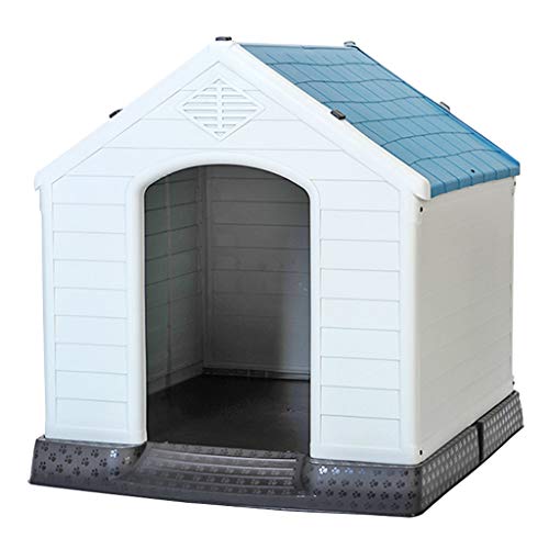 Zwinger für den Außenbereich, wasserdicht, Hundehütte, warme Hundehütte, Hundehütte aus Kunststoff, große Hundevilla, Heimtierbedarf, Geschenke, Hundehütten (blau, M) von WYRMB