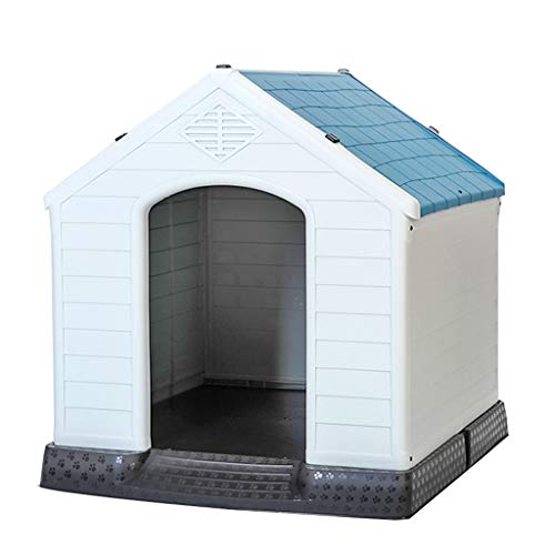 Zwinger für den Außenbereich, wasserdicht, Hundehütte, warme Hundehütte, Hundehütte aus Kunststoff, große Hundevilla, Heimtierbedarf, Geschenke, Hundehütten (blau, S) von WYRMB