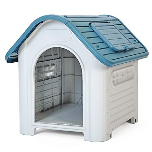 Zwinger für den Außenbereich, wasserdicht, Hundehütte, warme Hundehütte, Hundehütte aus Kunststoff, große Hundevilla, Heimtierbedarf, Geschenke, Hundehütten (blau, mittel) von WYRMB