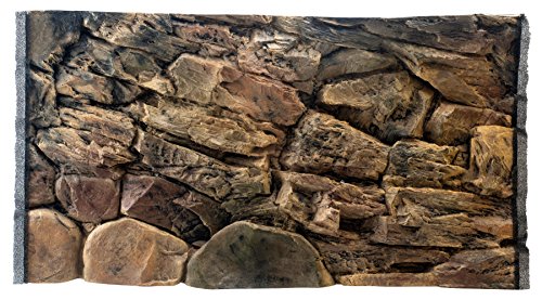 WYSKONT Aquarium Rückwand 3D Lesbos - Aquarium Hintergrund - Aquarium Zubehoer - Hintergrund - Aquarium Deko - 97x45 cm für Aquarium 100x50 cm - braune Farbe - Aquarium Groß von WYSKONT