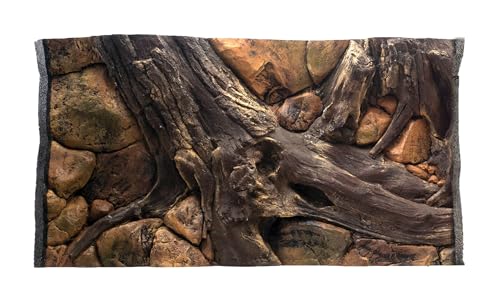 WYSKONT Aquarium Rückwand 3D Zakynthos - Aquarium Hintergrund - Aquarium Zubehoer - Hintergrund - Aquarium Deko - 97x45 cm für Aquarium 100x50 cm - braune Farbe - Aquarium Groß von WYSKONT