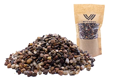 WYSKONT Aquarium Kies - Aquariumsand 10 kg- Aquarium Deko - Kieselsteine - Zierkies - Flusskies - Deko Sand - Kieselsteine Garten - Aquarium Bodengrund - Terrarium Sand - Aquariensand 5–10 mm von WYSKONT