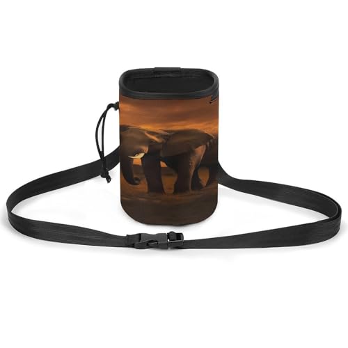 Haustier-Trainingspaket, Sonnenuntergang Elefanten-Druck, vielseitige Haustier-Trainingstasche, stilvolles Haustierzubehör, Mehrzweck-Tragetasche, leichte Hundetasche von WYUSPGK