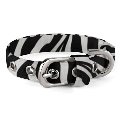 Niedliches Katzenhalsband, Zebra-Druck, personalisierbar, geeignet für kleine und mittelgroße Hunde von WYUSPGK