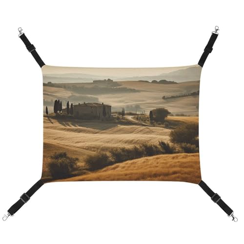 WYUSPGK Gemütliche Haustier-Hängematte, Blick auf typische toskanische Landschaft, Druck, atmungsaktiv, platzsparendes Canvas-Bett für Katzen und kleine Hunde, verstellbar, tragbar und leicht zu von WYUSPGK