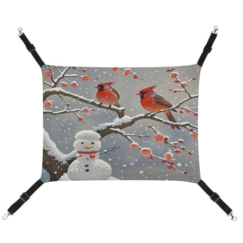 WYUSPGK Gemütliche Haustier-Hängematte, Winter-Pflaumenblüten-Druck, atmungsaktiv, Haustier-Hängematte, platzsparendes Canvas-Bett für Katzen und kleine Hunde, verstellbar, tragbar und leicht zu von WYUSPGK