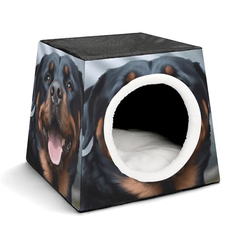 WYUSPGK Kapsel-Haustiernest, stilvolles und gemütliches Raumkapsel-Design für kleine Haustiere, Rottweiler-Hunde, Zungenkopf-Druck, stilvolles Haustiernest, gemütliches Haustiernest, tragbares von WYUSPGK