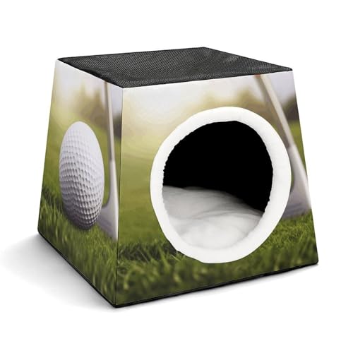 WYUSPGK Kapsel-Haustiernest, stilvolles und gemütliches Weltraumkapsel-Design für kleine Haustiere, Sport-Golfball-Druck, stilvolles Haustiernest, gemütliches Haustiernest, tragbares Haustiernest von WYUSPGK