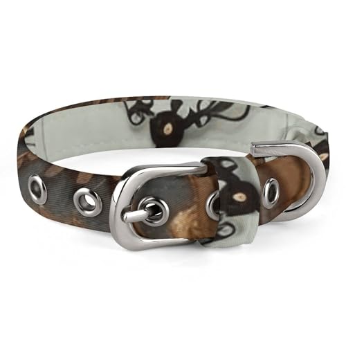 WYUSPGK Niedliches Katzenhalsband, rostiger Steampunk-Uhrdruck, personalisierbar, geeignet für kleine und mittelgroße Hunde von WYUSPGK