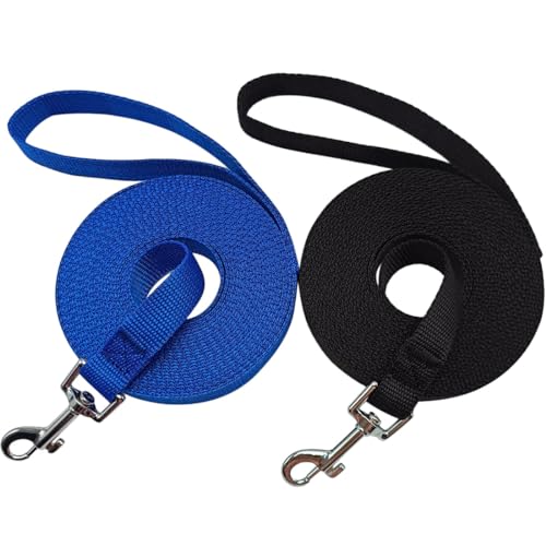 WYuZe 2 Stück Nylon-Hundeleine für kleine Hunde, 1,8 m, 50,2 cm, 76,2 cm, 1,9 cm, flache Hundeleine von WYUZE