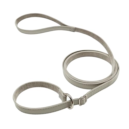 WYuZe Hundeleine aus Leder, 1,8 m, 1,6 cm breit, weiche Lederleine und Halsband, kein Ziehen, Trainingsleine für kleine und mittelgroße Hunde von WYUZE