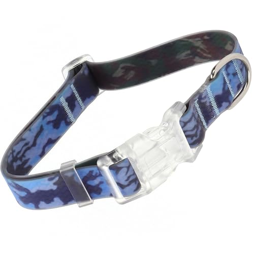 WYuZe Wasserdichtes Hundehalsband, geruchsdicht, leicht zu reinigen, verstellbar, mit Schnellverschluss-Schnalle, für kleine, mittelgroße Hunde (Camouflage, 26,7 - 38,1 cm) von WYUZE