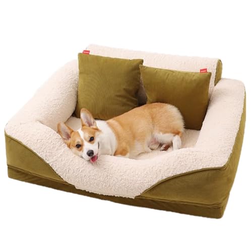 WYWY Hunde- und Katzenbett, Haustier-Sofabett mit 2 Kissen, abnehmbares und waschbares Hundesofa, Plüsch-Haustierbett für den Winter (X-Large) von WYWY