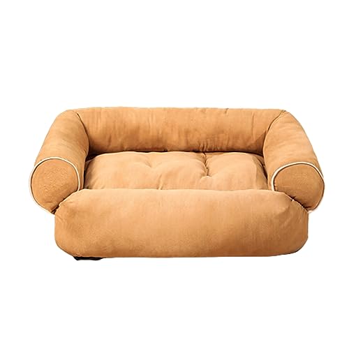 WZTHLF Hundebett, wiederverwendbare Hundematte, Haustierbett mit abnehmbarem Kissen, weich und schön, rutschfester Hundekorb, Hundesofa, abnehmbares Kissen (Khaki, XL) von WZTHLF