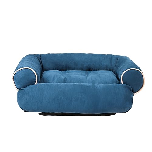 WZTHLF Hundebett, wiederverwendbare Hundematte, Haustierbett mit abnehmbarem Kissen, weich und schön, rutschfester Hundekorb, Hundesofa, abnehmbares Kissennest (Blau, XL) von WZTHLF