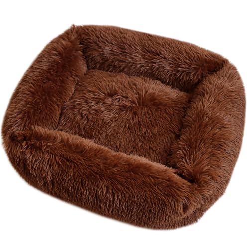 WZTHLF Hundebett, wiederverwendbare Hundematte, kreative Haustier-Couch-Bett, dicker Bezug für Hunde und weiches Plüsch, bequemes Sofa, mehrere Farben (Dunkelbraun, L) von WZTHLF