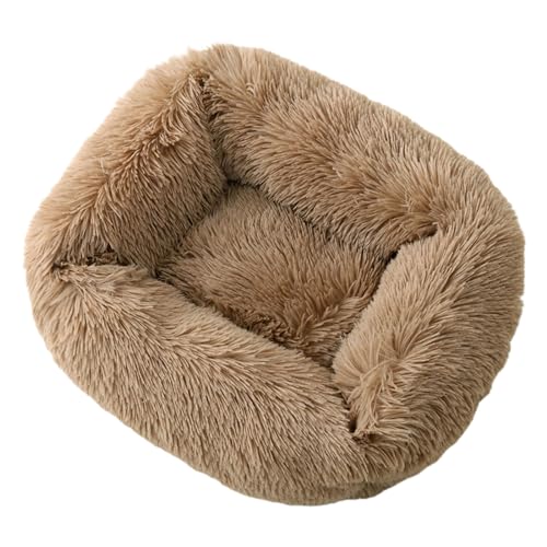 WZTHLF Hundebett, wiederverwendbare Hundematte, kreative Haustier-Couch-Bett, dicker Bezug für Hunde und weiches Plüsch, bequemes Sofa, mehrere Farben (Hellbraun, L) von WZTHLF