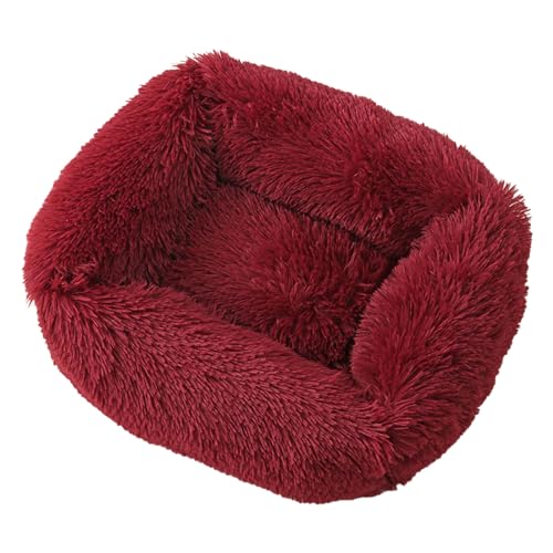 WZTHLF Hundebett, wiederverwendbare Hundematte, kreative Haustier-Couch-Bett, dicker Bezug für Hunde und weiches Plüsch, bequemes Sofa, mehrere Farben (Weinrot, M) von WZTHLF