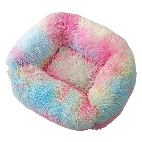 WZTHLF Hundebett, wiederverwendbare Hundematte, kreatives Haustier-Couch-Bett, dicker Bezug für Hunde und weiches Plüsch, bequemes Sofa, mehrere Farben (buntes Puder, L) von WZTHLF