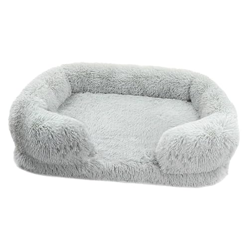 WZTHLF Hundebett, wiederverwendbare Hundematte, kreatives Haustierbett, abnehmbares Kissen, Nest für Hunde und weiches Plüsch, bequemes Sofa, mehrere Größen und Farben (Hellgrau, XL) von WZTHLF