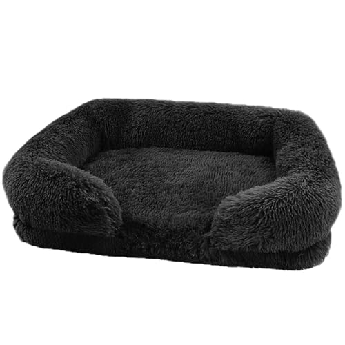 WZTHLF Hundebett, wiederverwendbare Hundematte, kreatives Haustierbett, abnehmbares Kissen, Nest für Hunde und weiches Plüsch, bequemes Sofa, mehrere Größen und Farben (Schwarz, Größe L) von WZTHLF