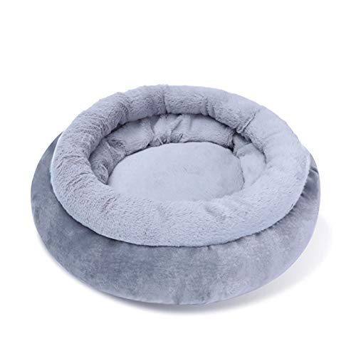 WZTHLF Hundebett, wiederverwendbare Hundematte, superweich, für Bett, Hundehütte, rundes Sofakissen, Schlafmatte (Hellgrau, M) von WZTHLF