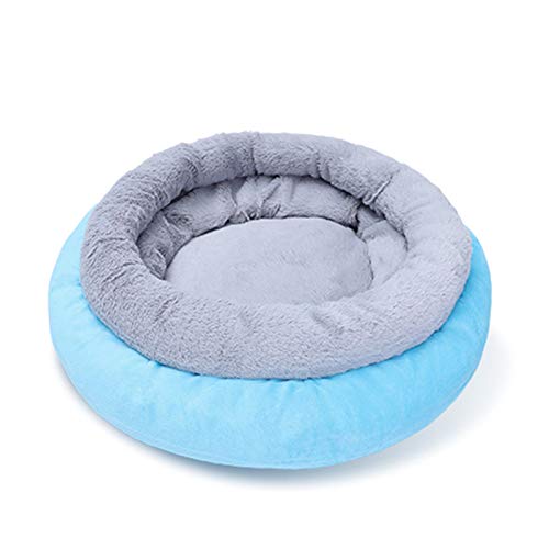 WZTHLF Hundebett, wiederverwendbare Hundematte, superweich, für Bett, Zwinger, rundes Sofakissen, Schlafmatte für Dos, Blau, Größe S von WZTHLF