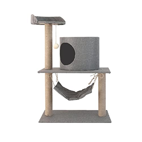 Katzenbaum Kleine Kratzbaumpfosten Aktivitätsturm Sitzstange Spielzeug Kletterständer Eigentumswohnung Katzenhaus Spielplatz Spielruhe for Kätzchen Kratzbäume von WaLdor