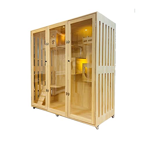 WaLdor Katzengehege im Freien Cat Villa Home Indoor Pet Cat Cat Cage Multilayer Design Cat House Atmungsaktives Katzenstreuhaus Katzenhütte von WaLdor