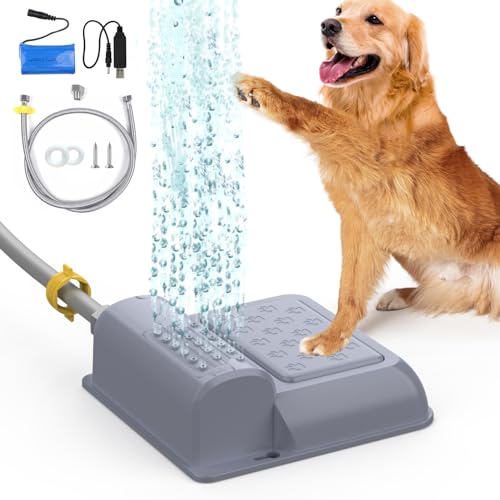 Waaiio Outdoor Hund Wasserbrunnen Step On Hund Wasser Sprinkler Paw Activated Dog Drinking Waterer von Waaiio