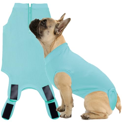 Wabdhaly Body für Hündinnen, leer, blauer chirurgischer Einteiler, Kegel-Alternative, für kleine Hunde, Hellblau, Größe S von Wabdhaly