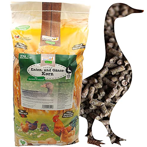 DuckGold Enten- & Gänsekorn 10kg - Entenfutter Gänsefutter Wassergeflügelkorn Pellets von WachtelGold