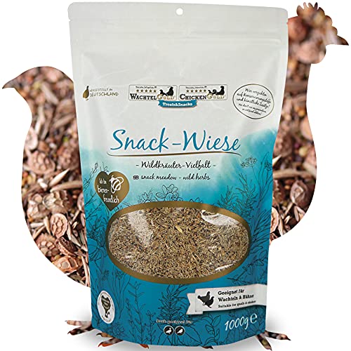 WachtelGold Snackwiese Wildkräuter 1kg - 22 ausgewählte Wildkräutersamen, Samen, Keimfutter oder als Saat einsetzbar von WachtelGold