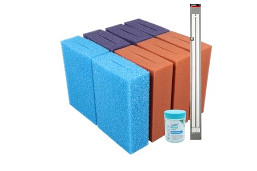 Wacredo Wartungspaket für Oase Biotec Screenmatic² 60.000 Teichfilter Schwamm Set Filterstarter 1 x 55 W Leuchtmittel Komplettset Wasseraufbereitung Filterschwamm Teichpflege Ersatzschwämme von Wacredo