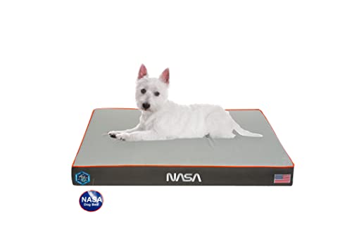 NASA Limited Edition Hundebett von Wag | Kühlgel infundierter Memory-Schaum | Außergewöhnlicher unterstützender orthopädischer Schaumstoff | maschinenwaschbarer Bezug und wasserabweisendes Futter | von Wag Brands