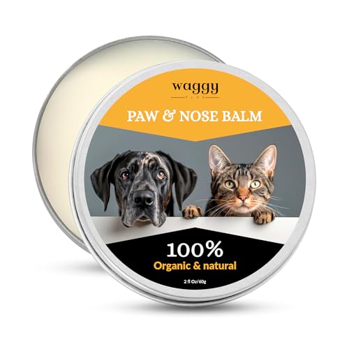 Waggy Plus Organischer Schutzbalsam für Pfoten von Hunden und Katzen, 100% natürlich. Schützt, repariert und hydratisiert trockene und beschädigte Nasen und Pfotenballen. 50 ml. von Waggy Plus