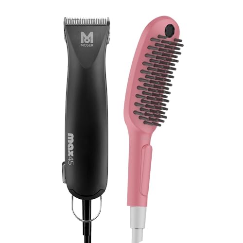 Wahl Moser Max 45 & DogShower - Hundeschermaschine und Duschgriff - Pflegepaket für Haustiere, Rosa von Wahl