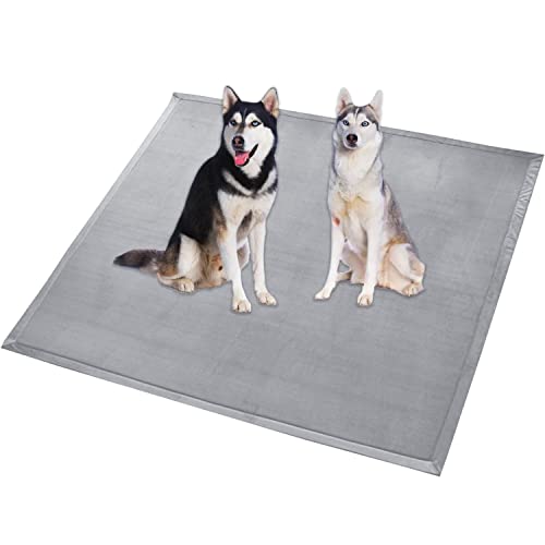 Extra große Hundebettmatte, XXL-Hundematte, weicher Korallen-Samtbereich, rutschfest, waschbar, Katzen-Schlafmatte, Anti-Angst-Hundekissen (150 x 150 cm, Grau) von Waigg Kii