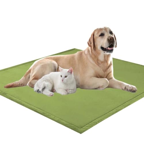 Waigg Kii Weiche, große Hundematratze, XXL-Hundematratze, 2 cm dick, weicher Korallensamt, rutschfeste Schlafmatte für Hunde und Katzen, Anti-Angst-Hundekissen (110 x 110 cm, Grün) von Waigg Kii