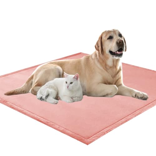 Waigg Kii Weiche, große Hundematratze, XXL-Hundematratze, 2 cm dick, weicher Korallensamt, rutschfeste Schlafmatte für Hunde und Katzen, Anti-Angst-Hundekissen (110 x 110 cm, Rosa) von Waigg Kii