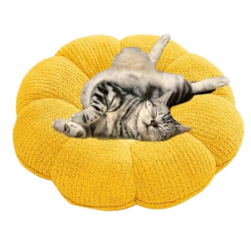 Waigg Kii Weiches Donut-Katzenbett, Donut-Katzenbett, weiches Kätzchenbett, Katzenbetten, Donut-Hundebett, Katzen-Donut-Bett, warmes Katzenbett, Katzenhöhlenbett (40 x 40 cm, B-Gelb) von Waigg Kii