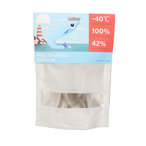 Gefriergetrocknete Snacks für Hunde, 50 g gefriergetrockneter Fisch-Lodde mit hohem Nährstoffgehalt, leerer gefriergetrockneter Fisch, Snacks für Katzen, gefriergetrocknetes Fleisch Munchie für von Wakects