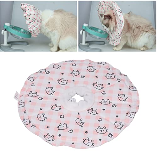 Wakects Elisabethanisches Katzenhalsband, Schutzhalsband aus weicher Baumwolle, für Katzen, konisch, verstellbar, für Haustiere, Katzen, erwachsene Hunde, S/M (Rosa) von Wakects