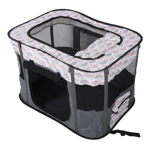 Welpenlaufstall, Laufstall Hund, Wurfbox für Hunde, Tragbarer Faltbarer Haustier Hunde Warm Halten, Mit Tragetasche, Aus Oxfordgewebe und Atmungsaktivem Netzstoff, 80 X 60 X 55cm von Wakects