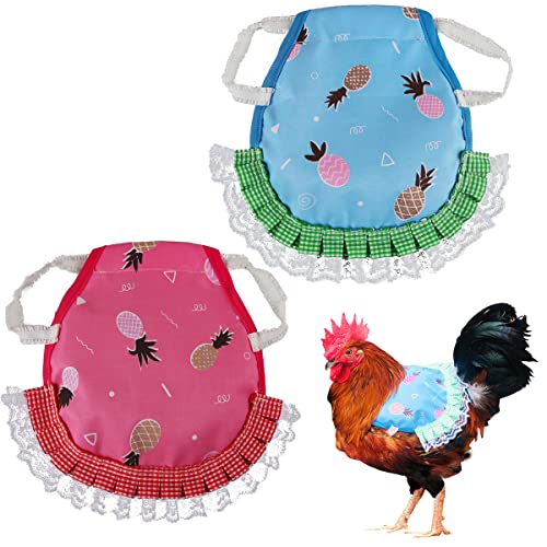 2 Pcs Hen Schürze Flügel Federschutz, Waldspring GeflüGel Henne Sattel, Elastischen Trägern Geflügelrückenkleidung von Waldspring