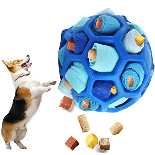 Waldspring Schnüffelball für Hunde, Schnüffelball, Sniffle Leckerli Spiel Anwendbar auf Mittelgroße, Kleine Hunde (Blau) von Waldspring