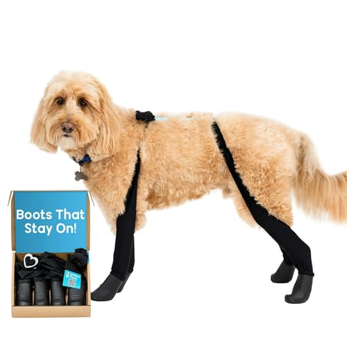 Walkee Paws Adjustable Fit Dog Leggings, The World’s First Dog Leggings That Are Dog Shoes (Black, S) von Walkee Paws