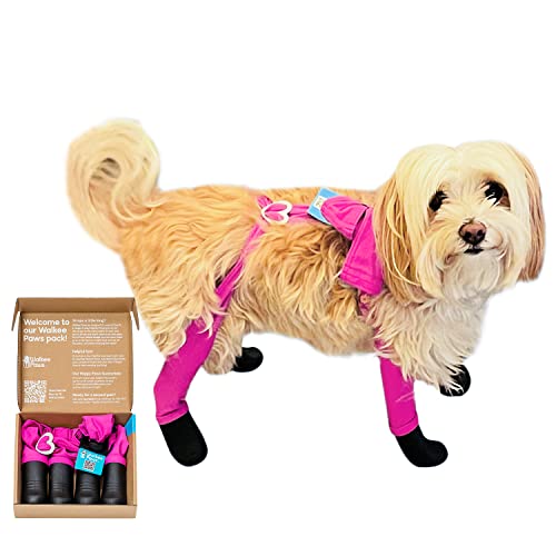 Walkee Paws Deluxe Easy-On Dog Boot Leggings, See on Shark Tank, Protects from Winter, Cold, Wet & Snow, Allergene & Chemikalien, Never Lose a Boot Shoe or Sock Again (Hot Pink, Extra Small Tall) von Walkee Paws