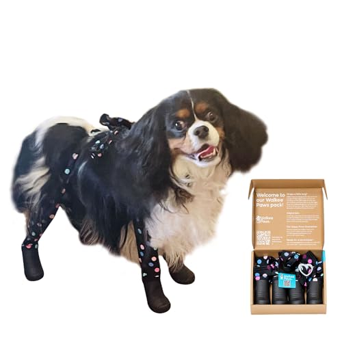 Walkee Paws Hundestiefel-Leggings, leicht anzuziehen, schützt vor Winter, Kälte, Regen, Nässe und Schnee, Chemikalien, verliert nie wieder eine Stiefel, einen Schuh oder eine Socke (Konfetti, klein) von Walkee Paws