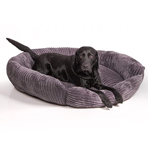 Wallace & Jones | Hundebett Cordo - Breitcord-Obermaterial samtweich - dunkelgrau | M | ca. 80 x 70 x 27 cm von Wallace & Jones